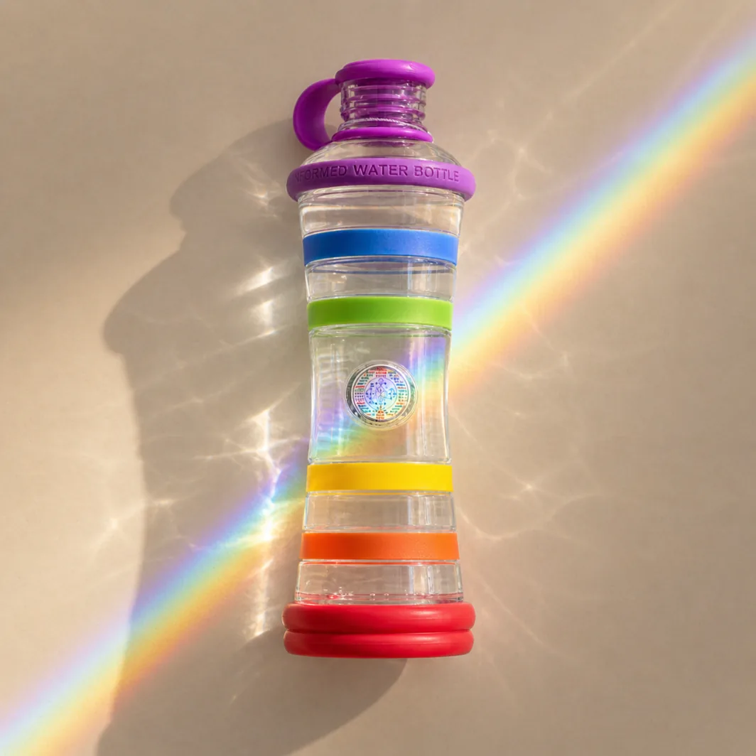 VIREA bottle with a rainbow